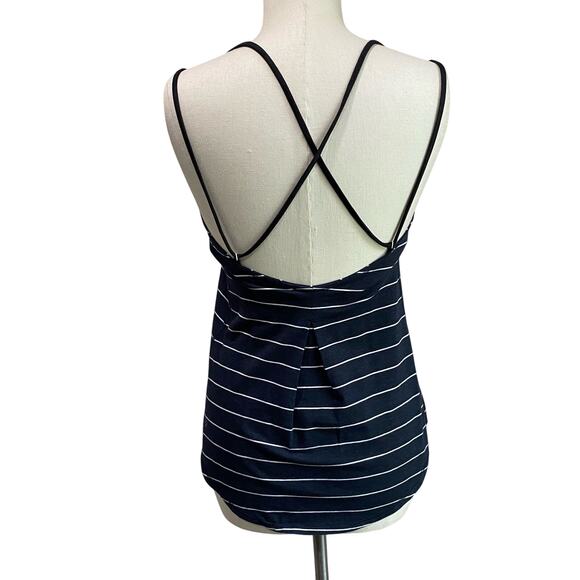 Lululemon Breezy Tank Lookout Stripe Heathered Inkwell White Blue SZ 4 - Picture 2 of 11